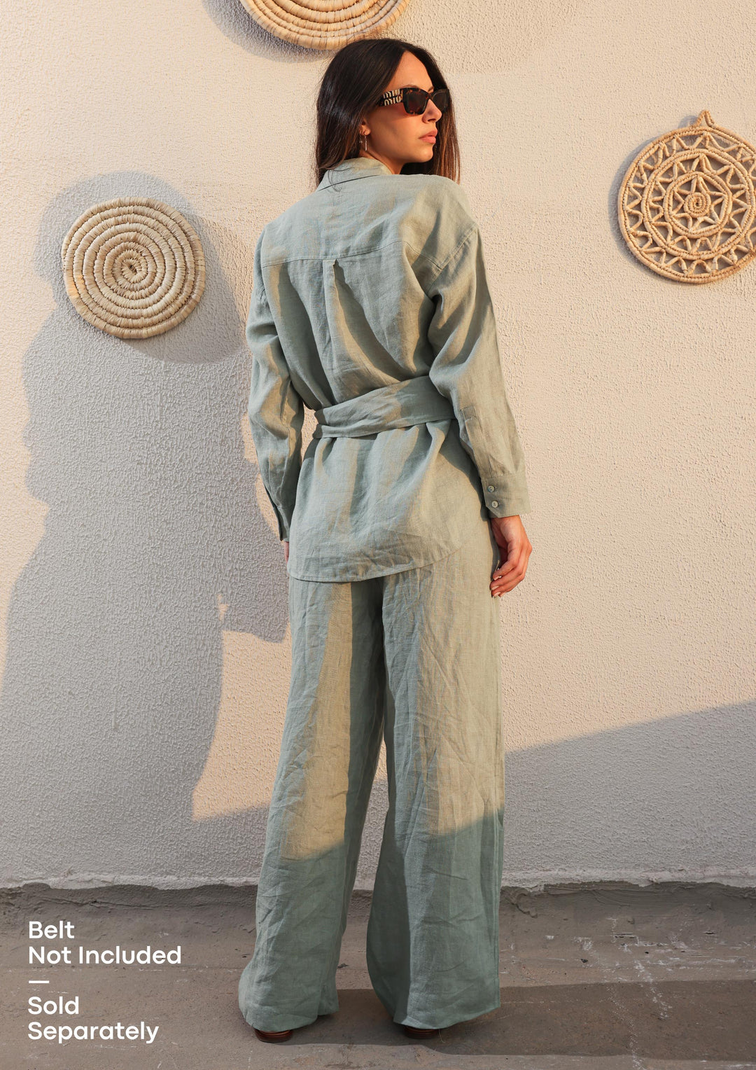 100% Italian Linen Set - Sage Green