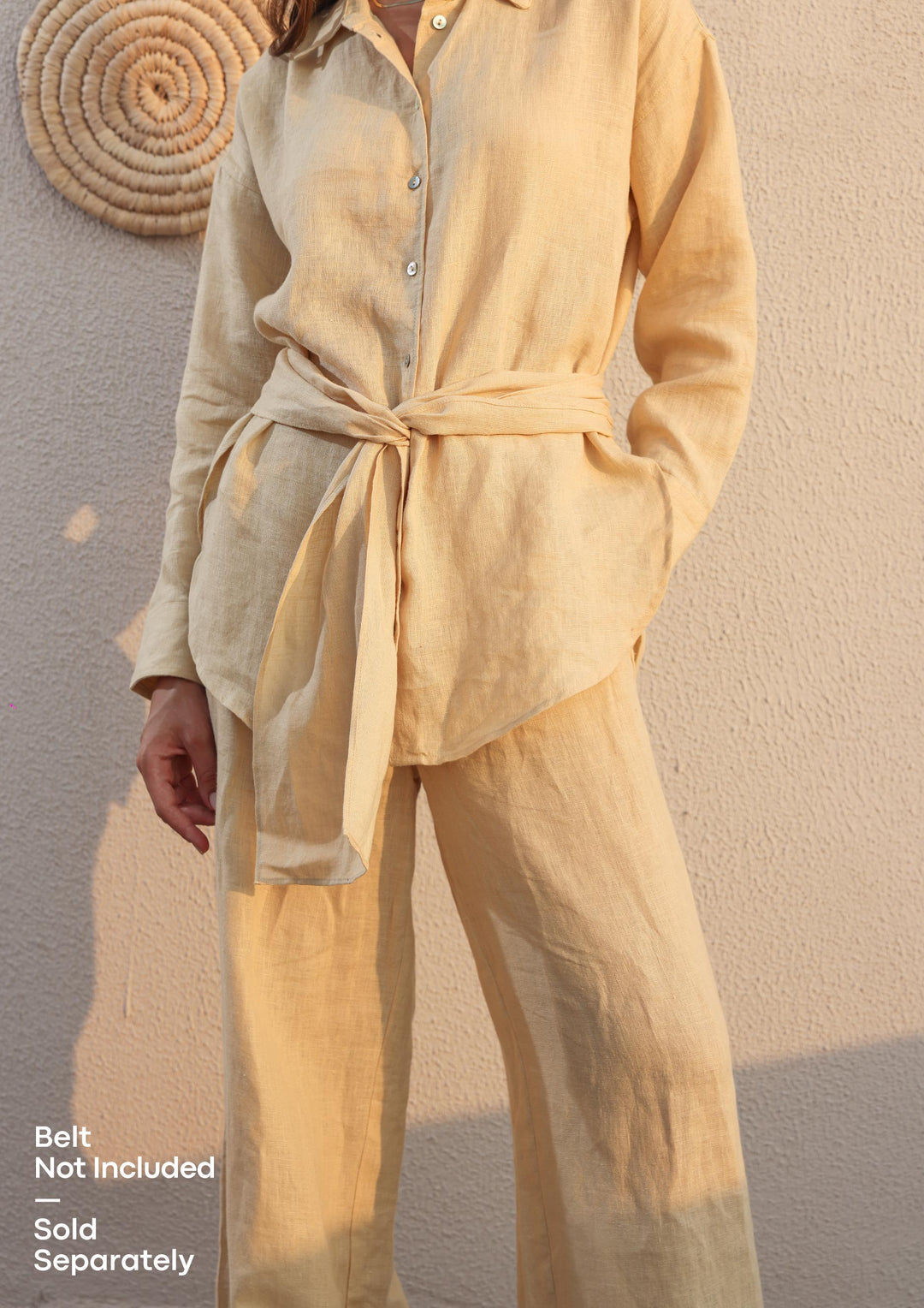 100% Italian Linen Set - Butter Yellow