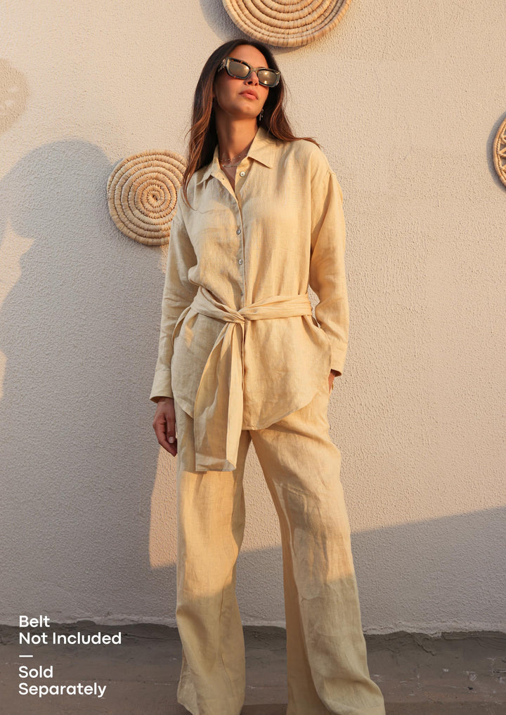 100% Italian Linen Set - Butter Yellow