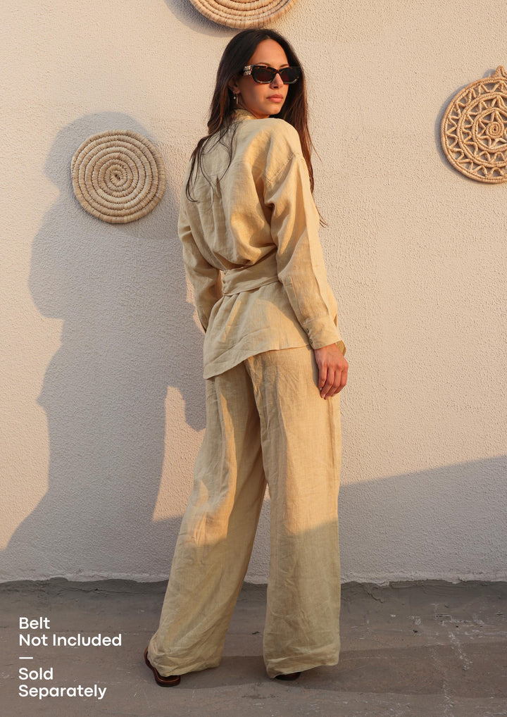 100% Italian Linen Set - Butter Yellow