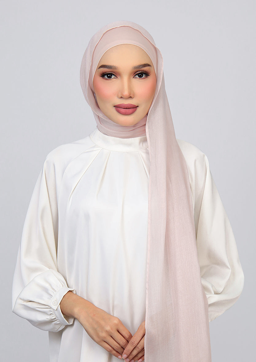 Nude - Modal Woven Shawl Set with Inner