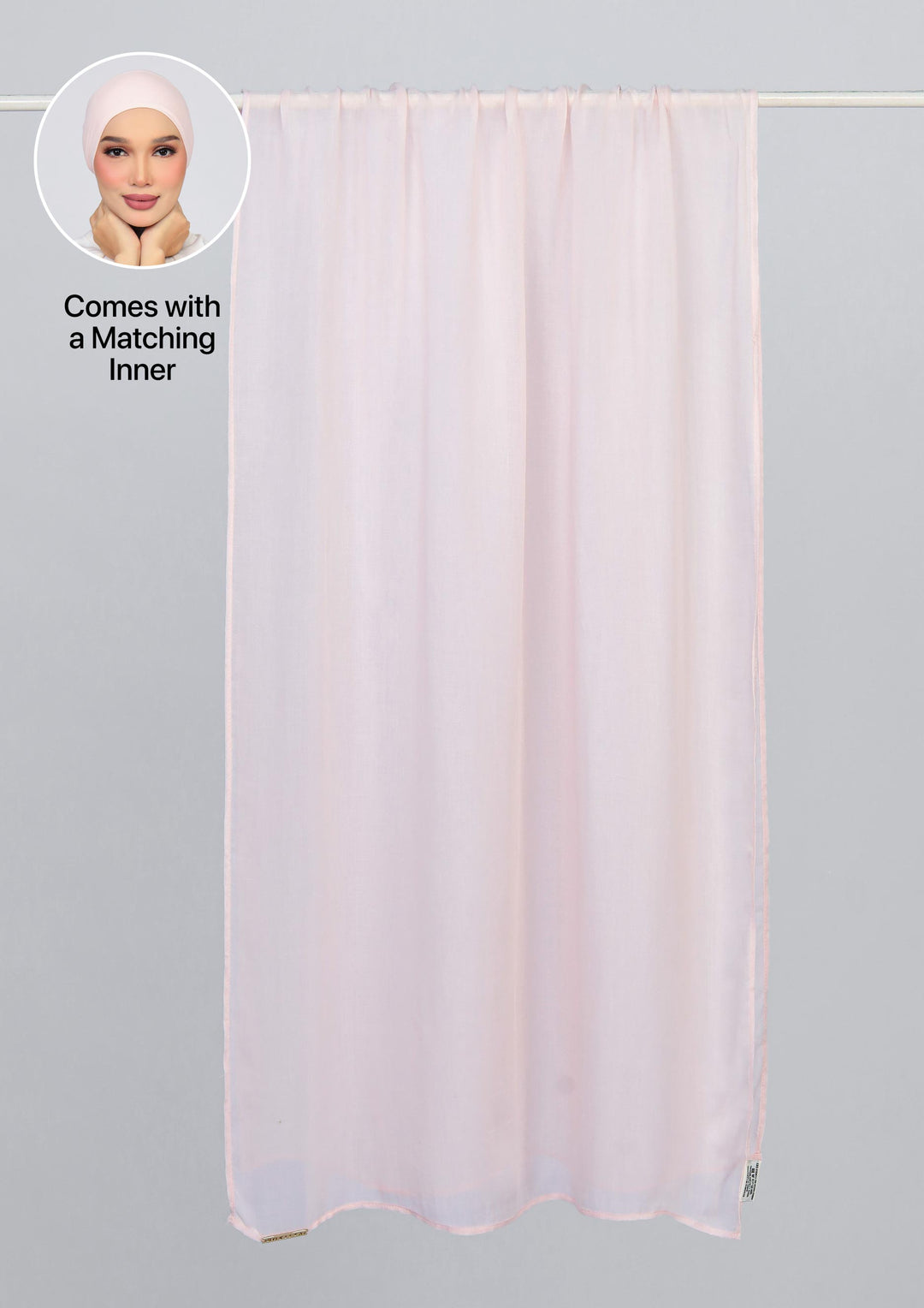 Light Pink - Modal Woven Shawl Set with Inner