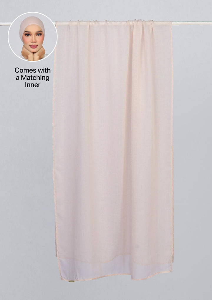 Nude - Modal Woven Shawl Set with Inner