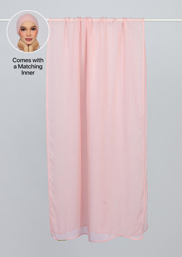 Dusty Pink - Modal Woven Shawl Set with Inner