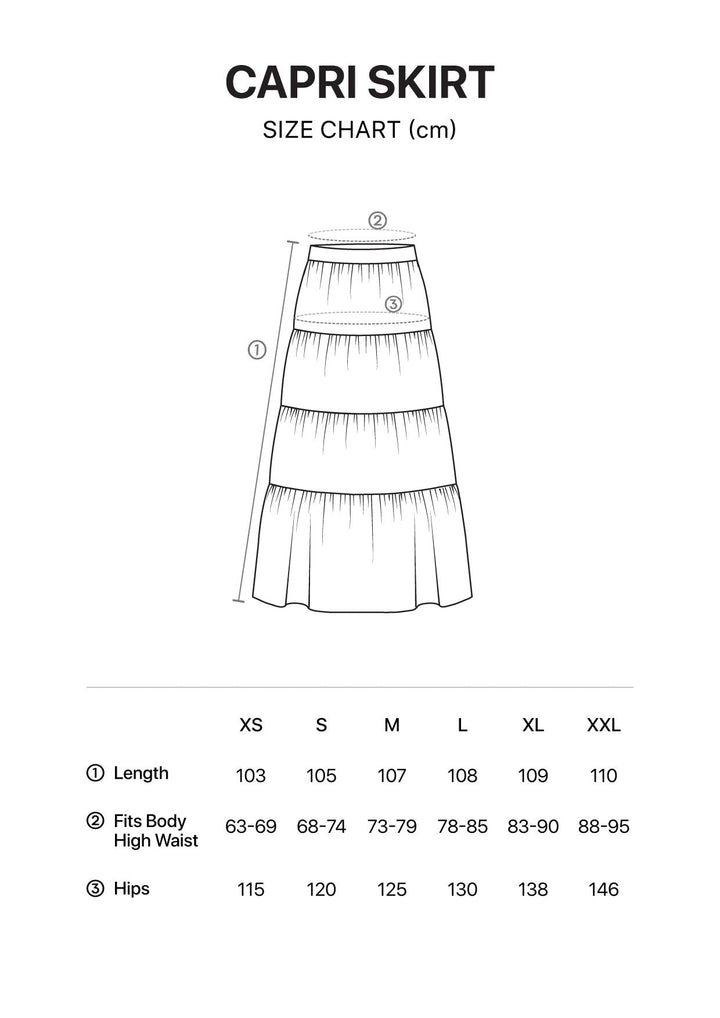 Capri Ruffle Maxi Skirt - White
