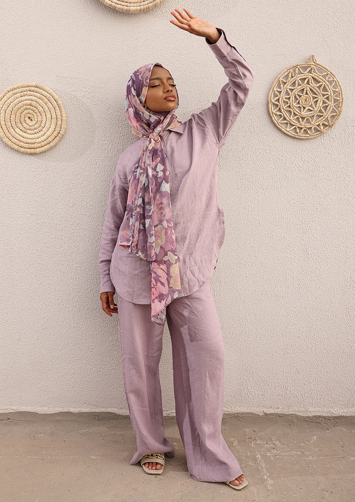 100% Italian Linen Set - Lilac