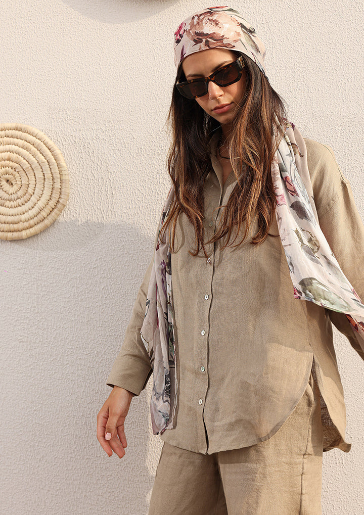 100% Italian Linen Set - Olive