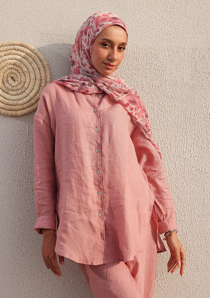 100% Italian Linen Set - Pink