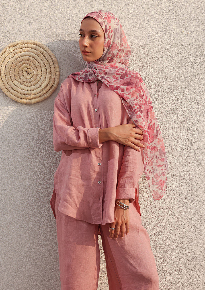 100% Italian Linen Set - Pink