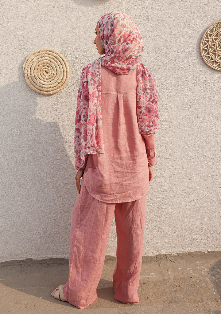 100% Italian Linen Set - Pink