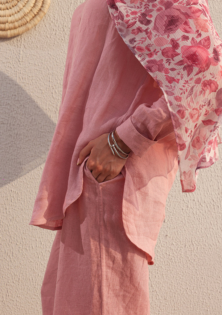 100% Italian Linen Set - Pink