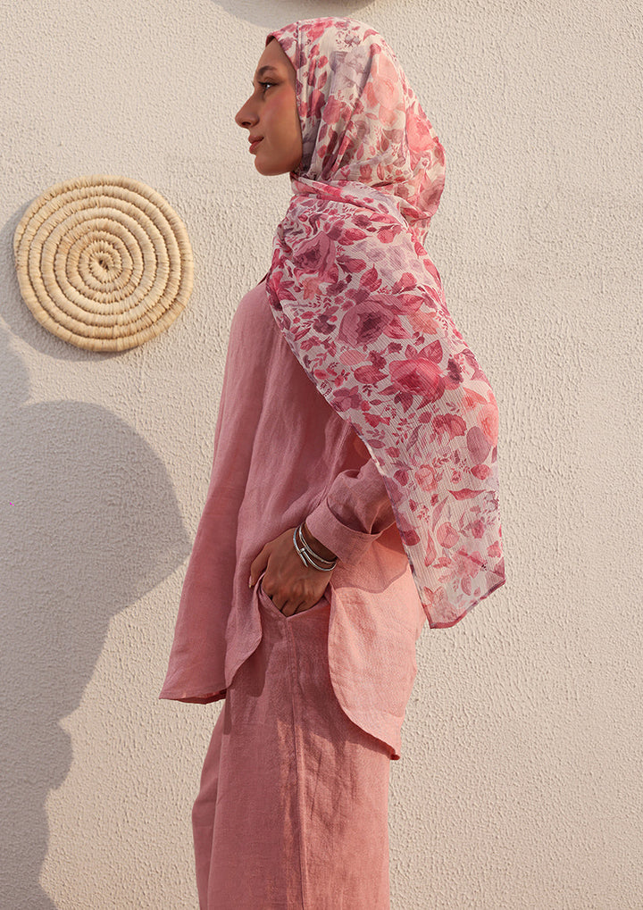 100% Italian Linen Set - Pink