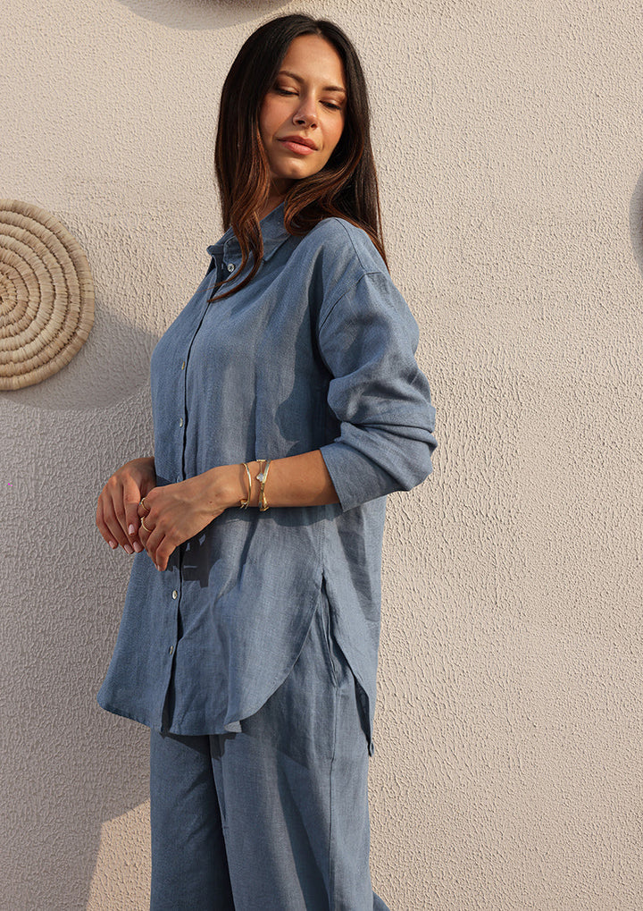 100% Italian Linen Set - Blue