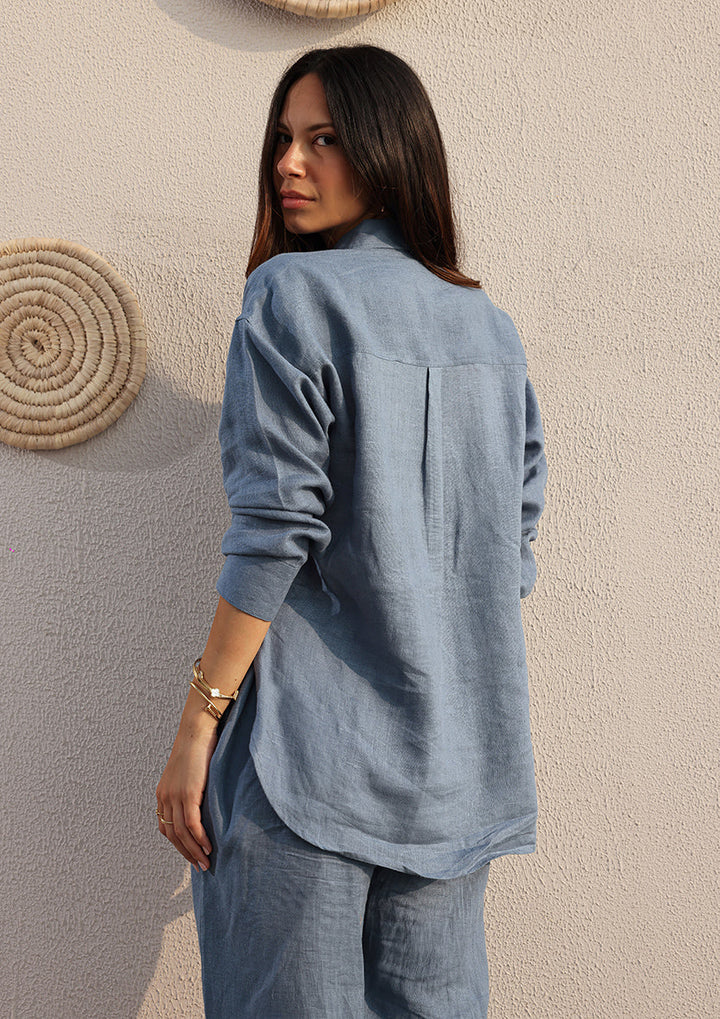 100% Italian Linen Set - Blue