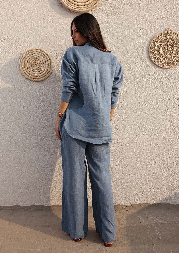 100% Italian Linen Set - Blue