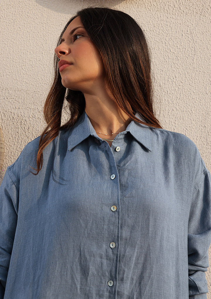 100% Italian Linen Set - Blue