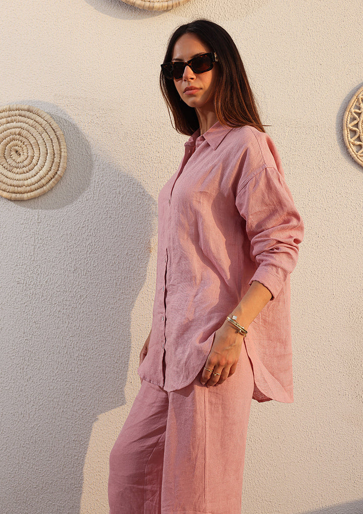 100% Italian Linen Set - Pink
