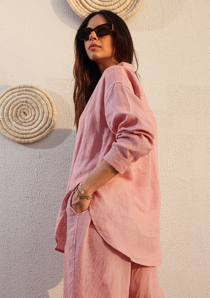 100% Italian Linen Set - Pink