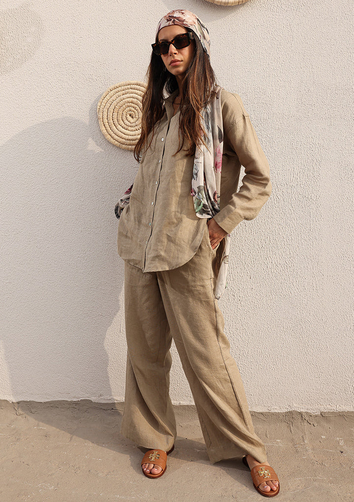 100% Italian Linen Set - Olive