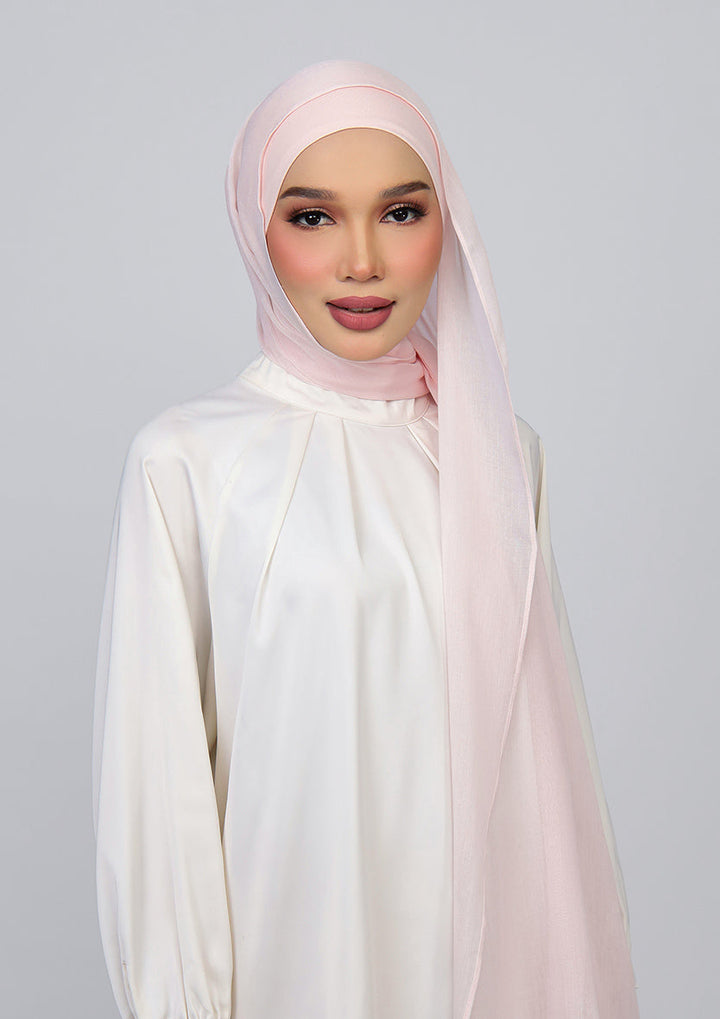 Light Pink - Modal Woven Shawl Set with Inner