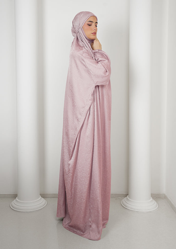Monogram Lilac - Women Gown - Plain Jacquard Satin
