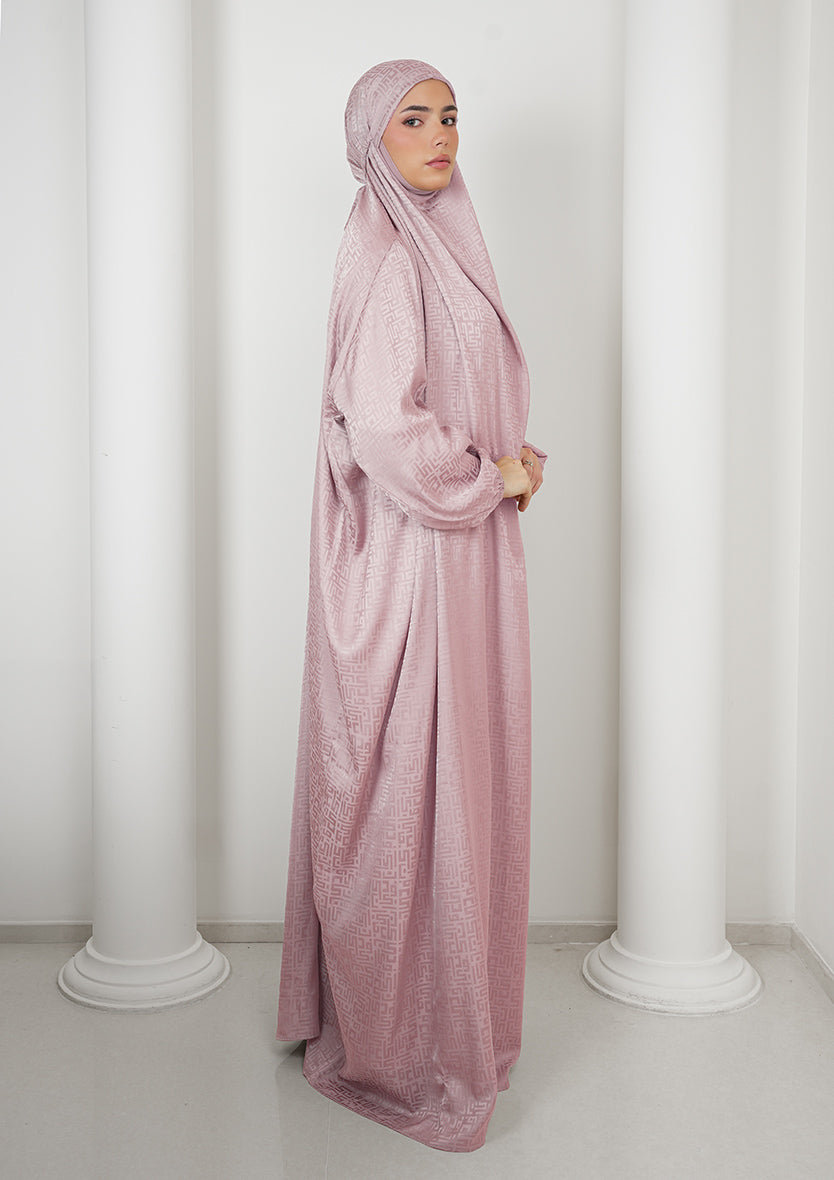 Monogram Lilac - Women Gown - Plain Jacquard Satin