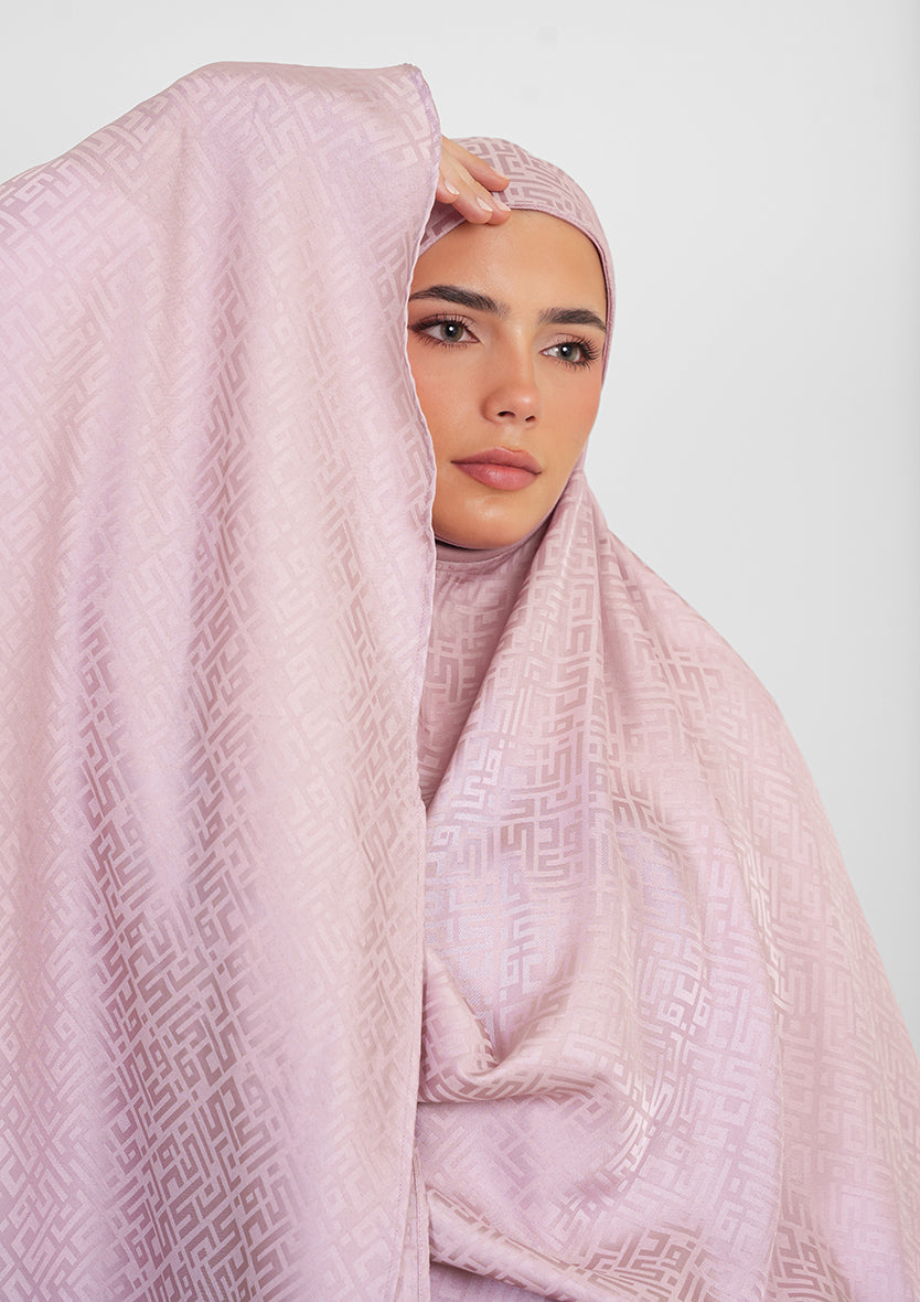 Monogram Lilac-Women prayer set-Plain Jacquard Satin