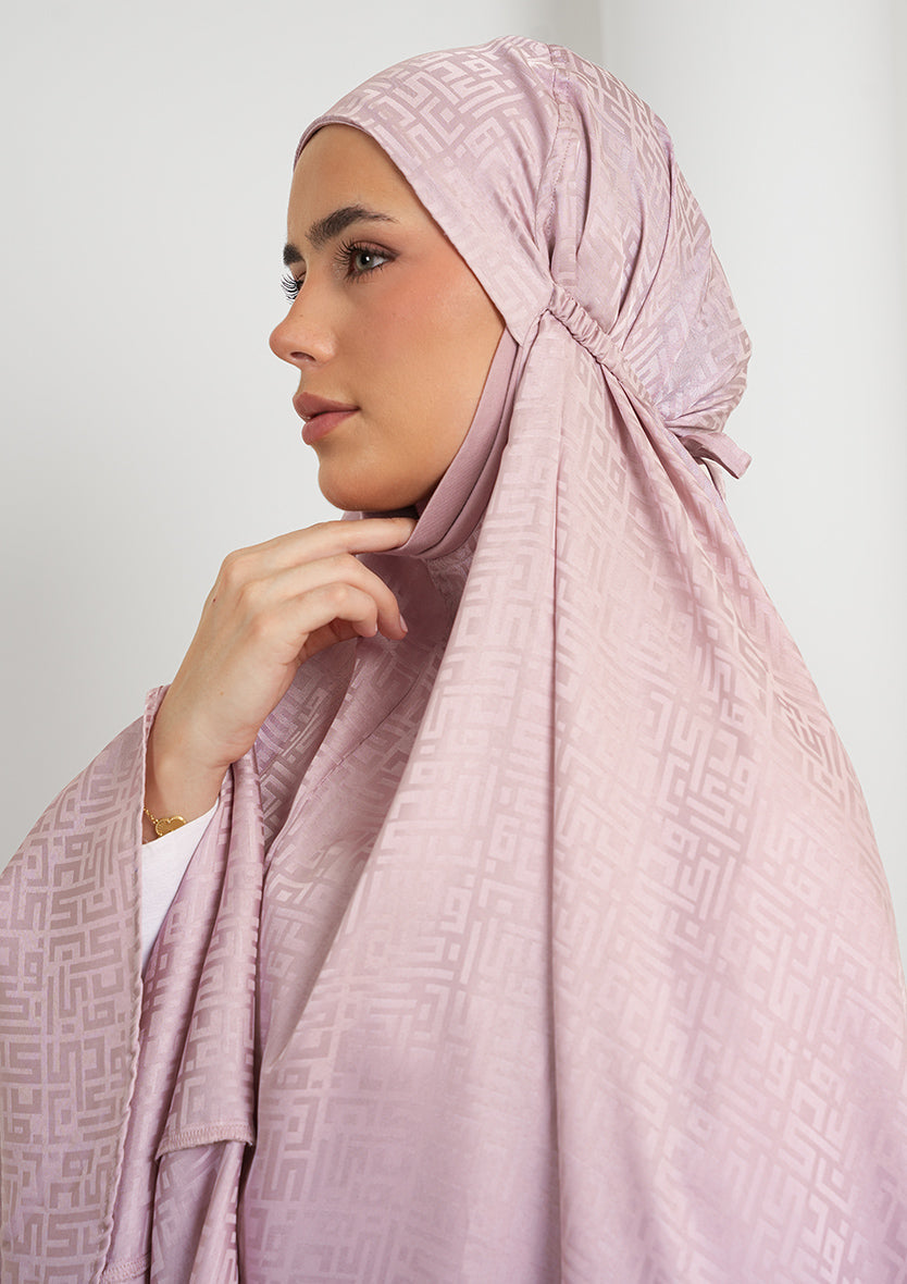 Monogram Lilac-Women prayer set-Plain Jacquard Satin