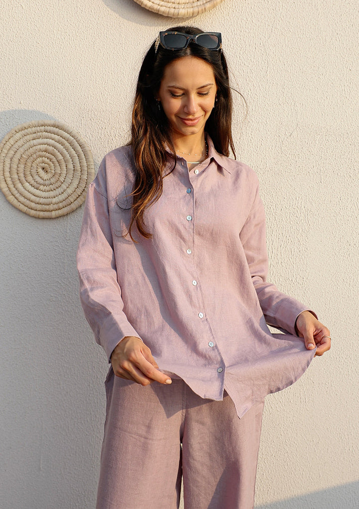 100% Italian Linen Set - Lilac