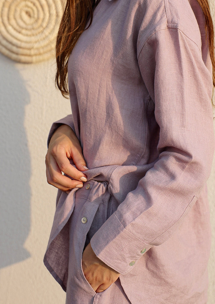 100% Italian Linen Set - Lilac