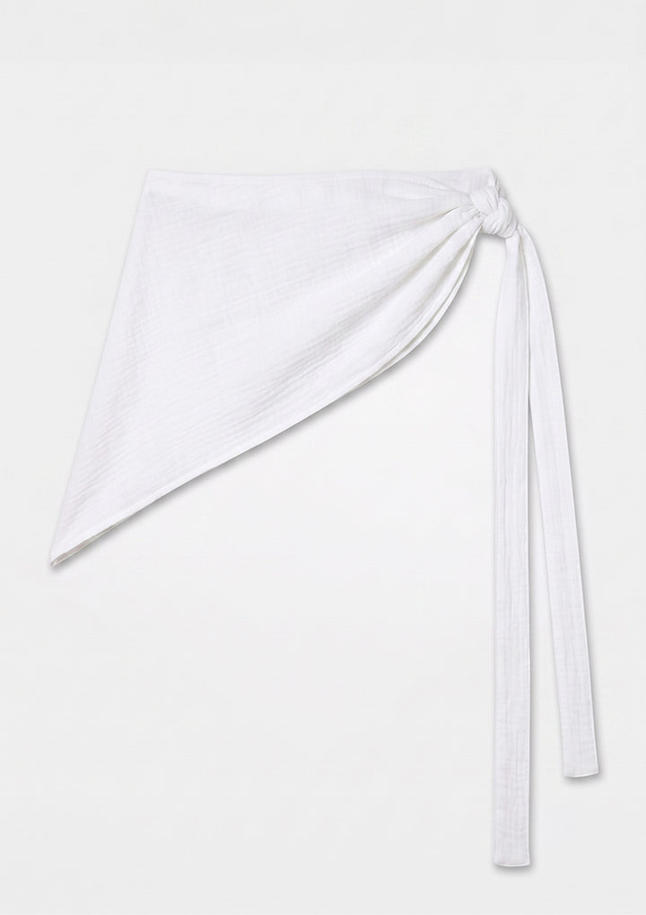 Capri Wrap Blouse & Ruffle Skirt - White Linen Combo