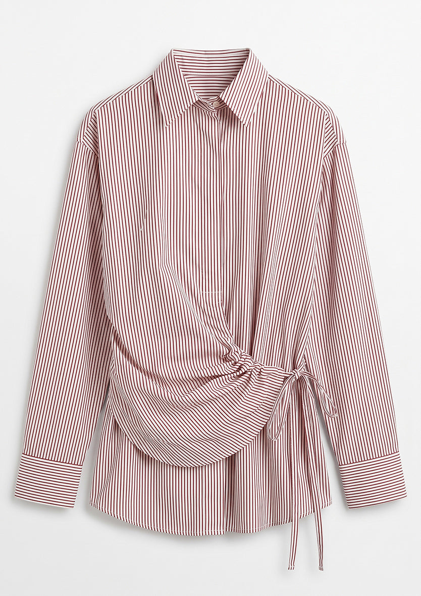 Tuscany Wrap Shirt - Red - 100% cotton
