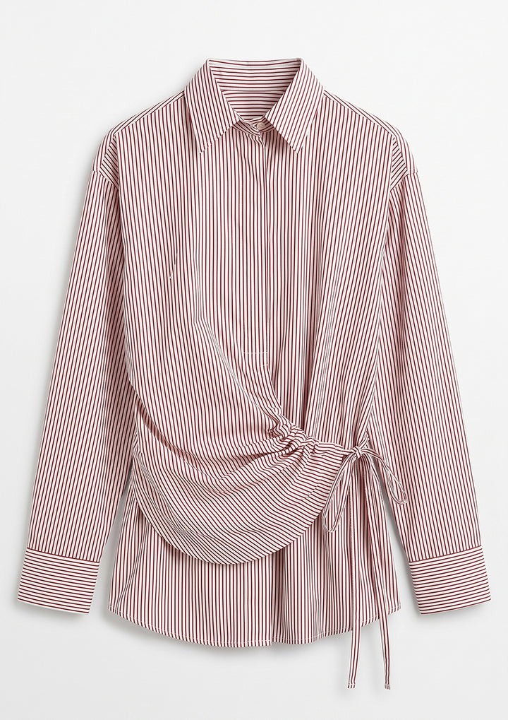 Tuscany Wrap Shirt - Red - 100% cotton