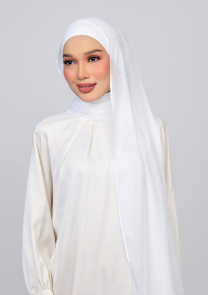 White - Modal Woven Shawl Set with Inner
