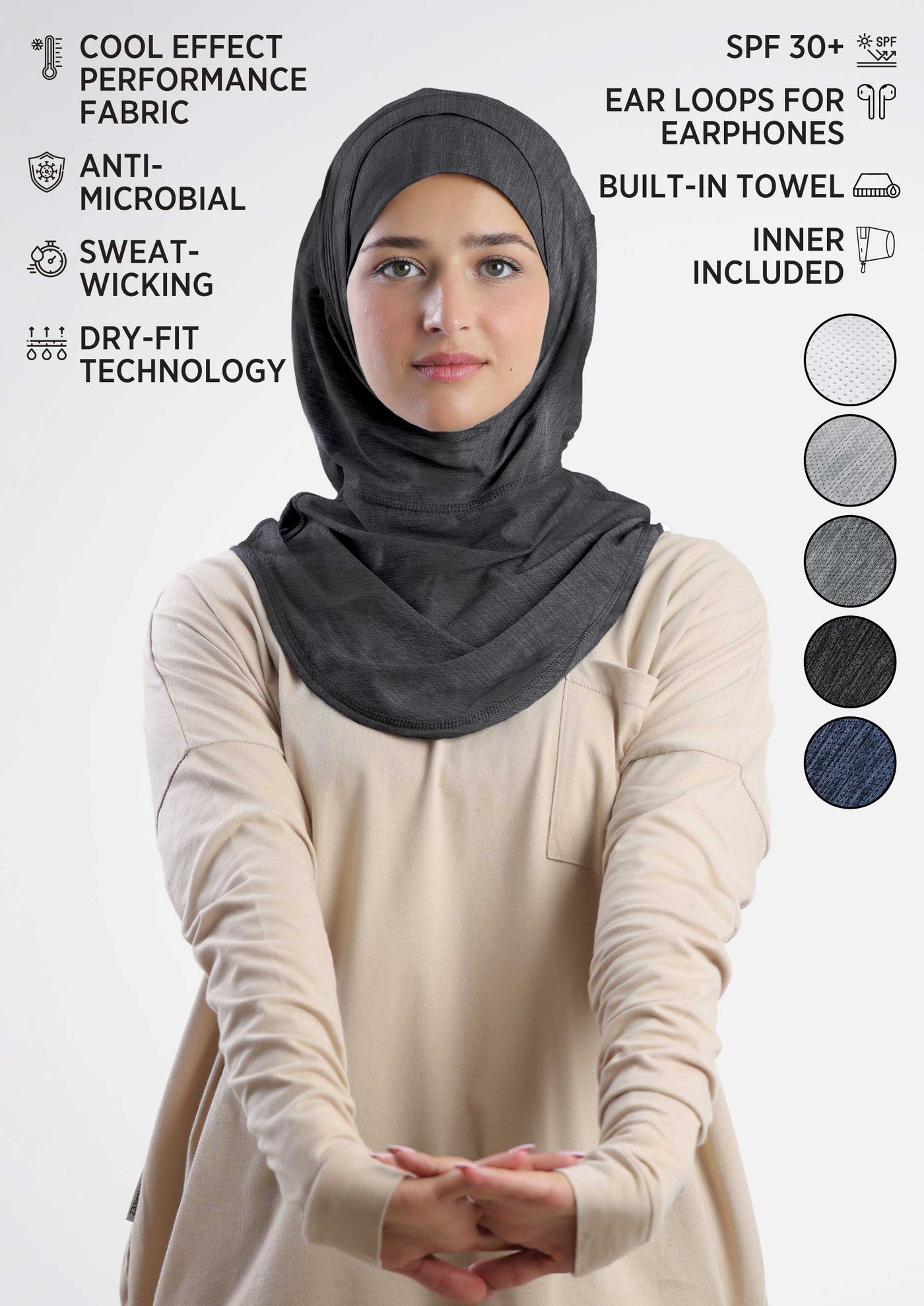 Cardio Sports Hijab Heather