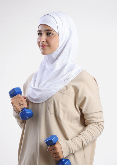 Cardio Sports Hijab - Opaque White