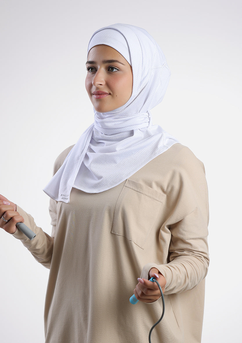 Gym Sports Hijab Opaque White