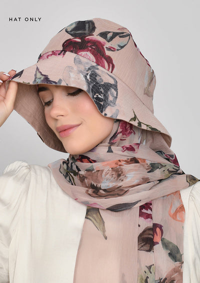 Layla-Bucket Hat-Printed Crinkled Chiffon