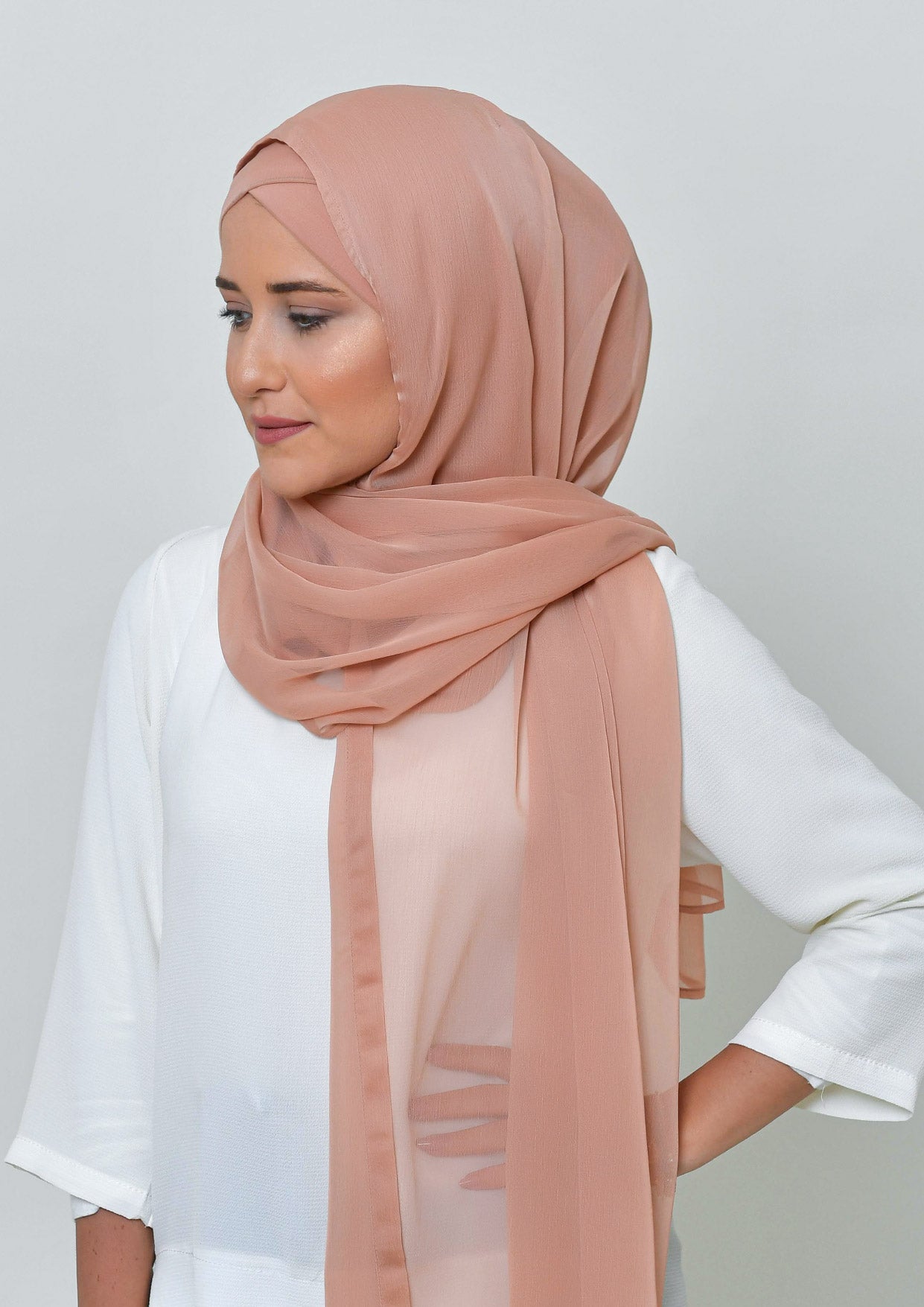 Latte-BASICS Plain Lite Chiffon