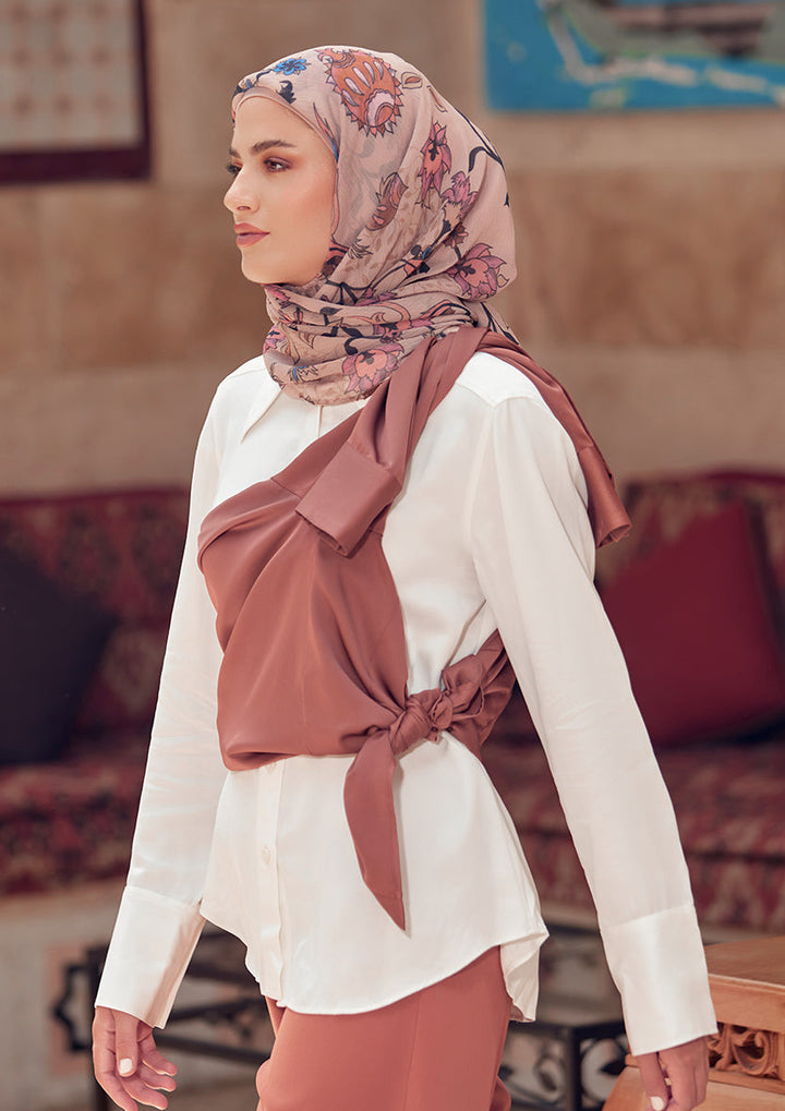 Tulipa-Printed Crinkled Chiffon