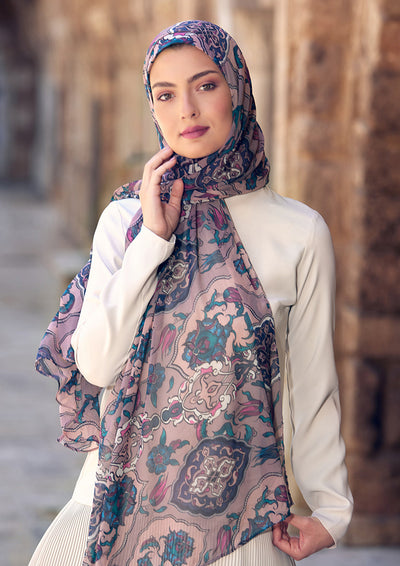 Ottoman Princess-Printed Crinkled Chiffon