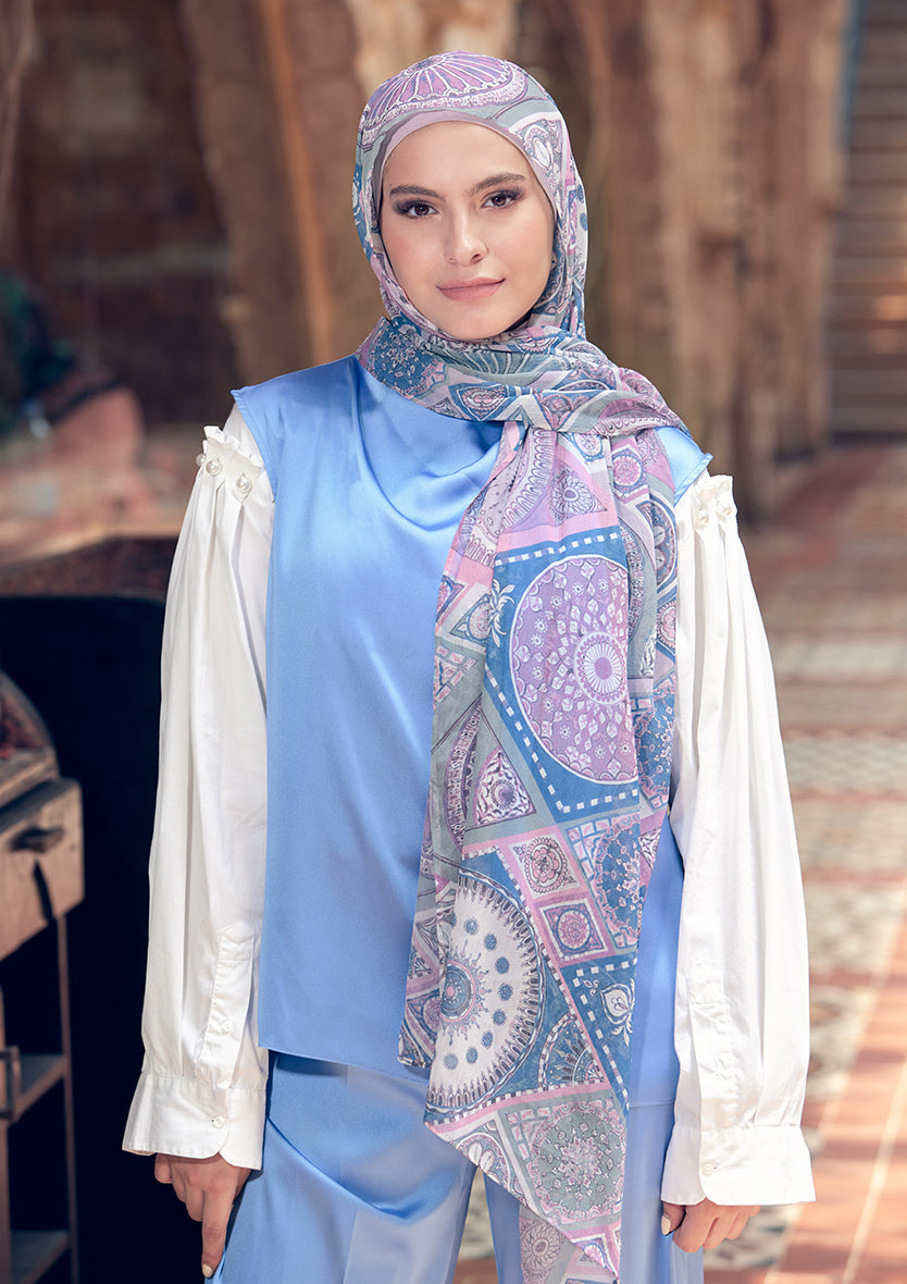 Halime Hatun-Printed Crinkled Chiffon