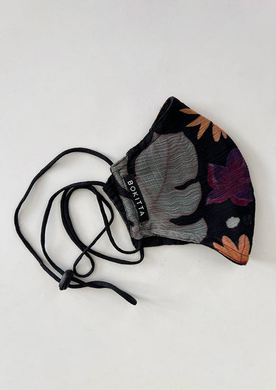 Tropical Twilight-Face Mask-Printed Crinkled Chiffon