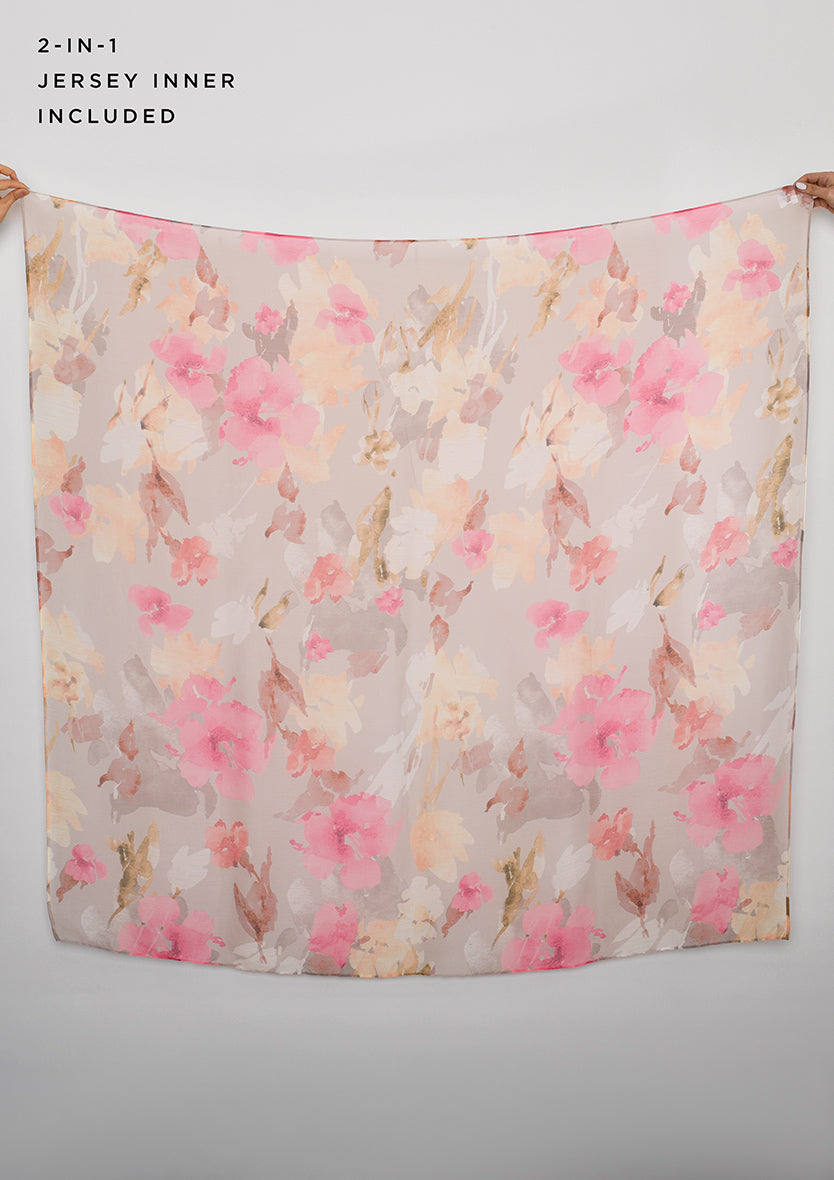 Zahra-Classic Shawl-Printed Crinkled Chiffon