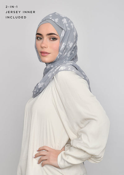 Sakina-Classic Shawl-Printed Crinkled Chiffon