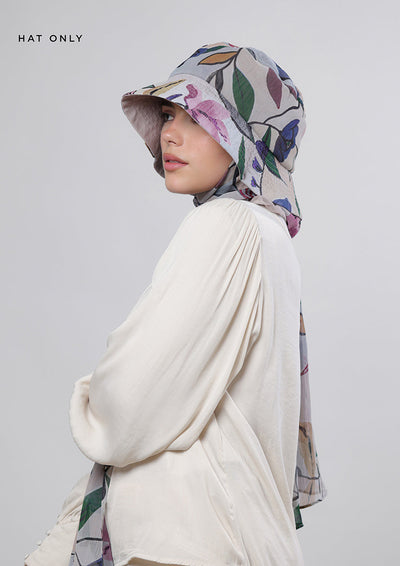 Arcadia- Bucket Hat- Printed Crinkled Chiffon