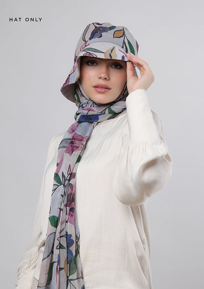 Arcadia- Bucket Hat- Printed Crinkled Chiffon