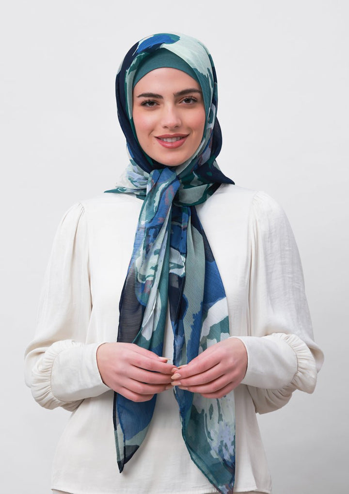 Ambition-Printed Crinkled Chiffon - BOKITTA Hijab