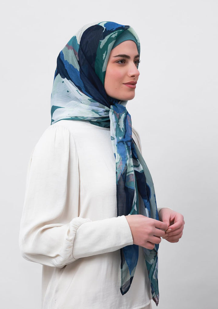 Ambition-Printed Crinkled Chiffon - BOKITTA Hijab