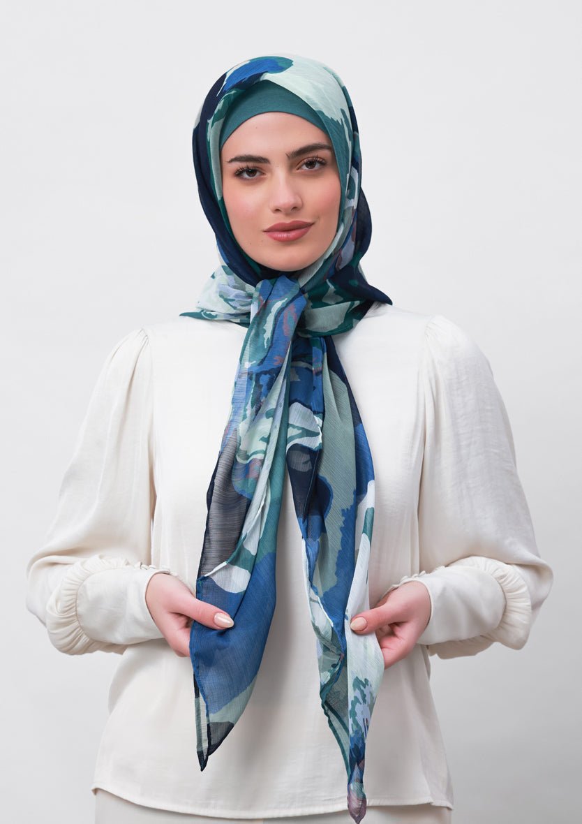 Ambition-Printed Crinkled Chiffon - BOKITTA Hijab